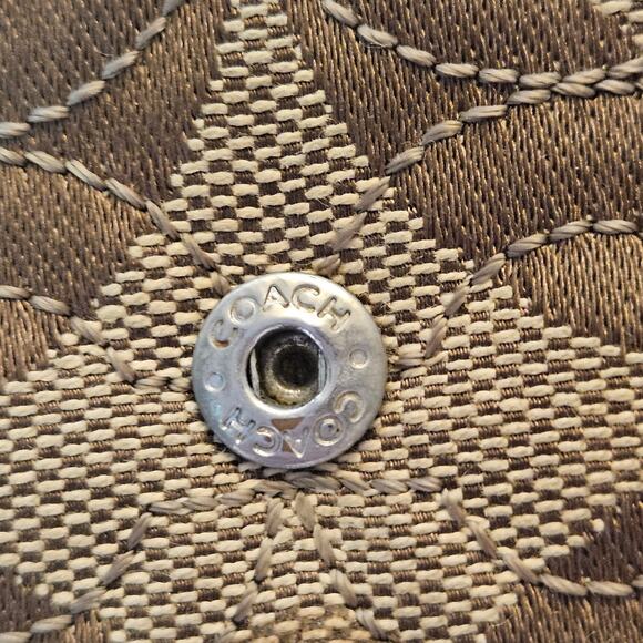 Coach Vintage Signature Brown Tan Logo Long Trifold Wallet Checkbook Clutch - Picture 4 of 12